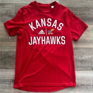 ADIDAS Red Short Sleeve Kansas Jayhawks Tee